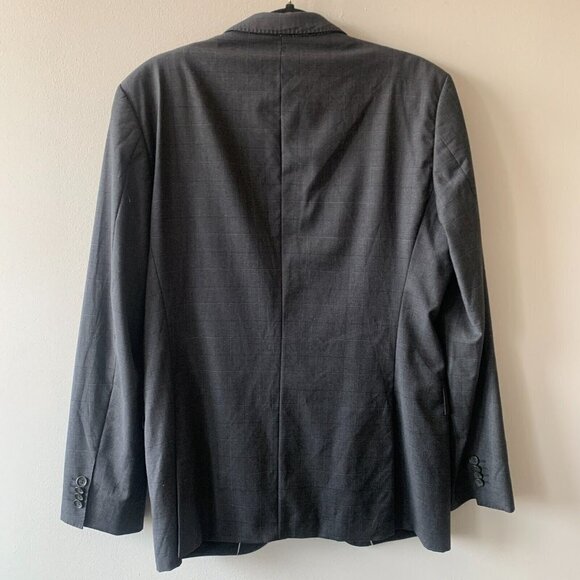 Hugo Boss Blazer Men 38R Wool Notch 3 Button Plaid Check Sport Coat Suit Gray - Picture 10 of 15